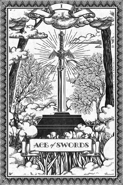 Ace of Swords Tarot Card Art Print